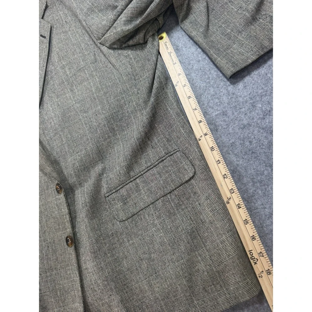 Fratelli Rome New York Sport Coat XL Gray Plaid 100% Silk Blazer